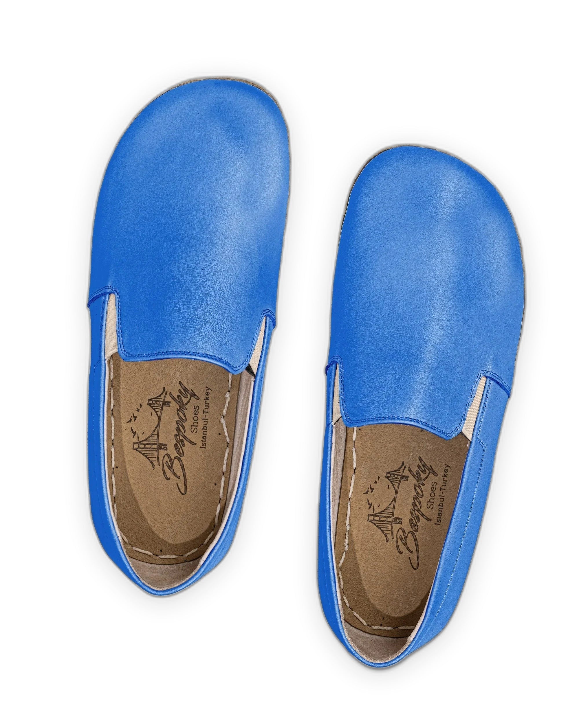 Side view Blue Barefoot Shoes - Calf Leather Zero Drop | Bespoky