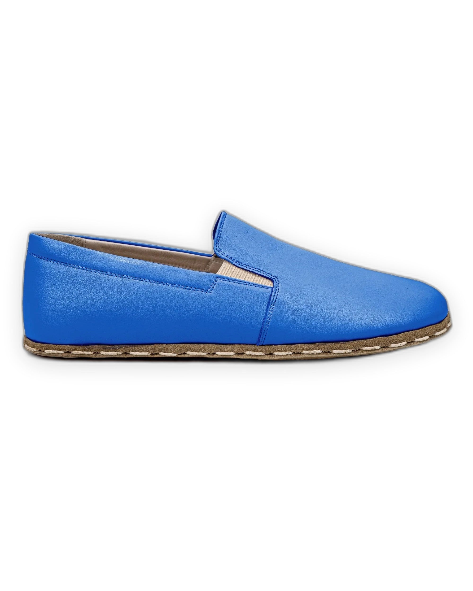 Back view Blue Barefoot Shoes - Calf Leather Handcrafted | Bespoky