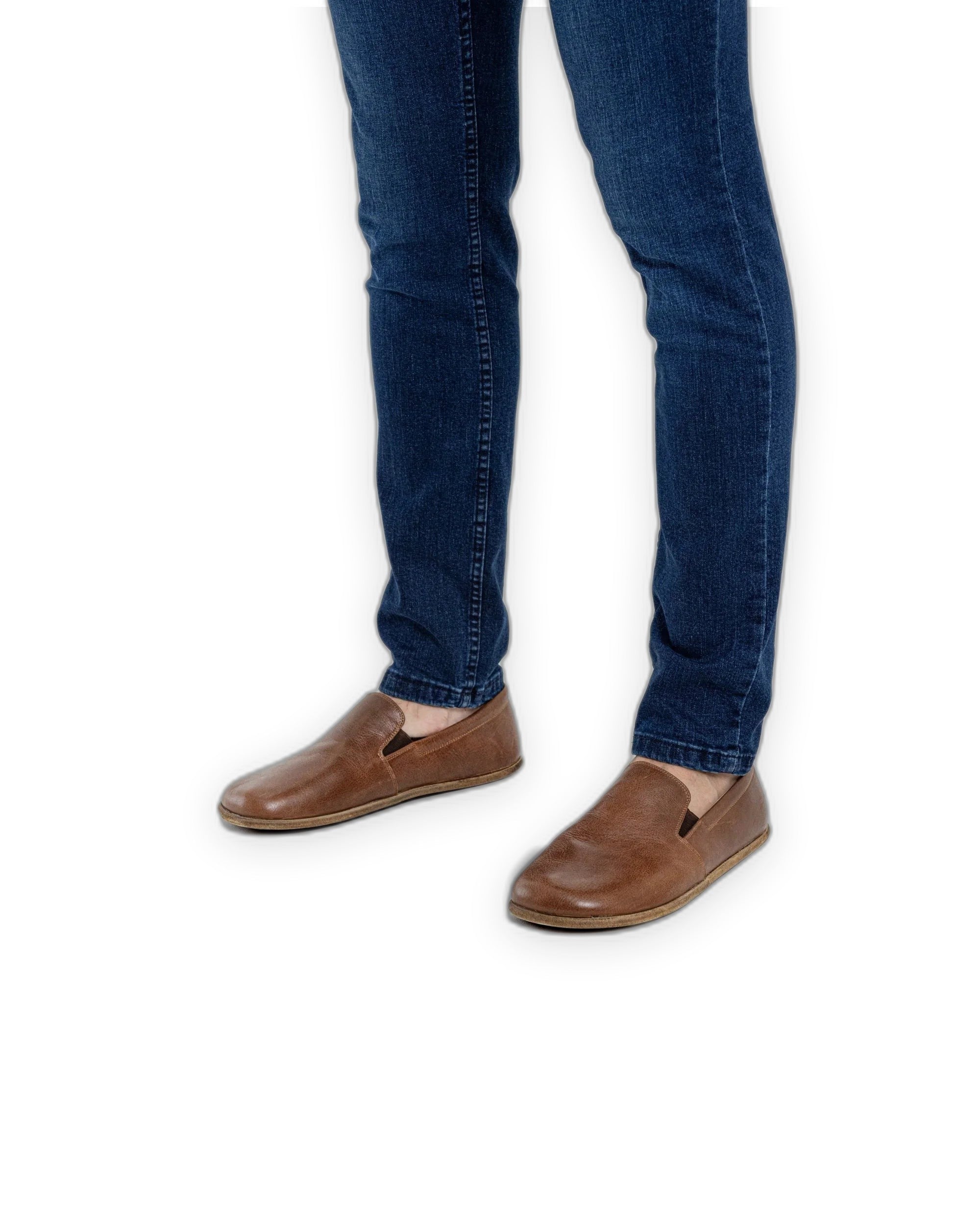 Back view Brown Barefoot Shoes - Calf Leather Handcrafted | Bespoky