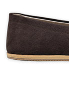 Close-up calf leather - Brown Suede Barefoot Shoes Detail | Bespoky