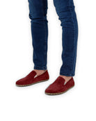 Top view Burgundy Suede Barefoot Shoes - Handcrafted Calf Leather | Bespoky