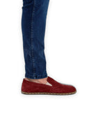 Pair Burgundy Suede Barefoot Shoes - Barefoot Wide Toe Calf Leather | Bespoky