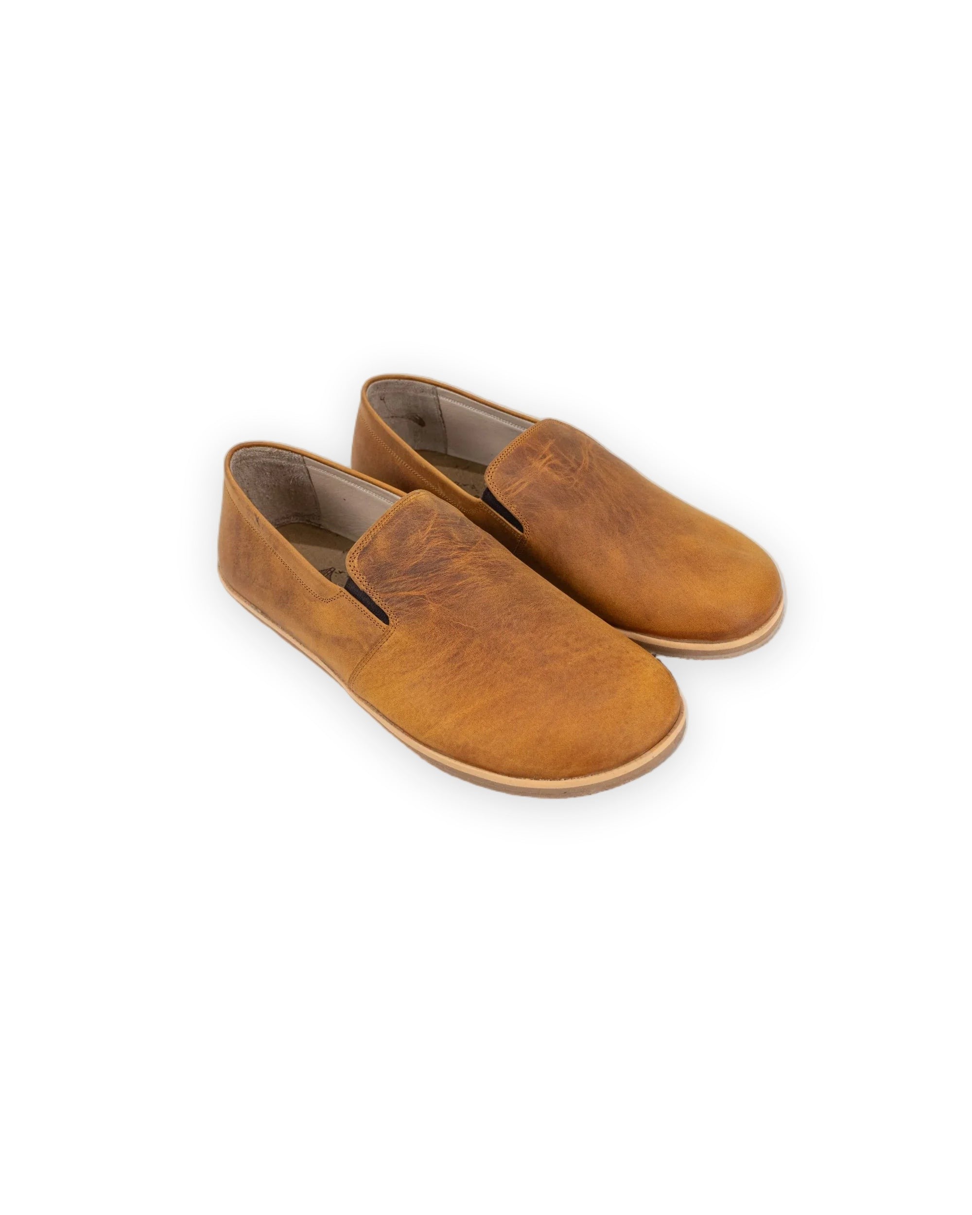 Men's Tan Barefoot Shoes - Handcrafted Calf Leather Wide Toe Box | Bespoky