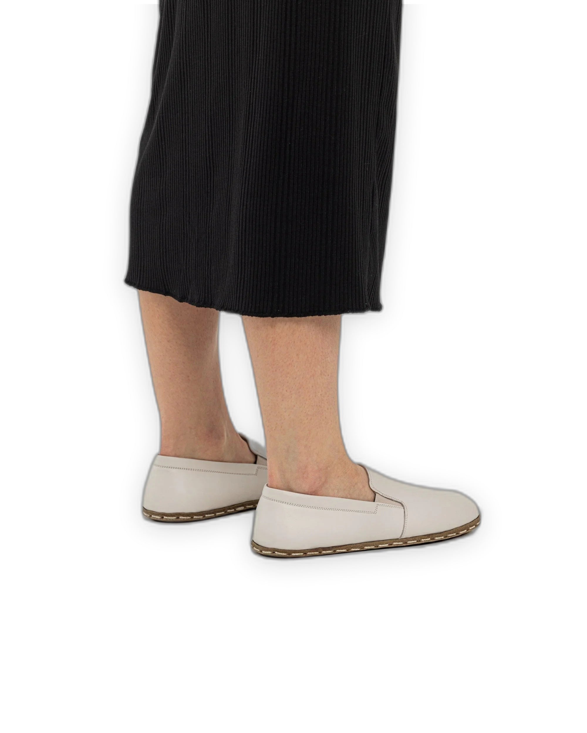 Pair Cream Barefoot Shoes - Barefoot Wide Toe Calf Leather | Bespoky