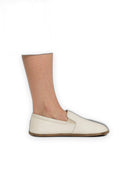 Pair Cream Barefoot Shoes - Barefoot Wide Toe Calf Leather | Bespoky