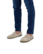 Side view Cream Suede Barefoot Shoes - Calf Leather Zero Drop | Bespoky