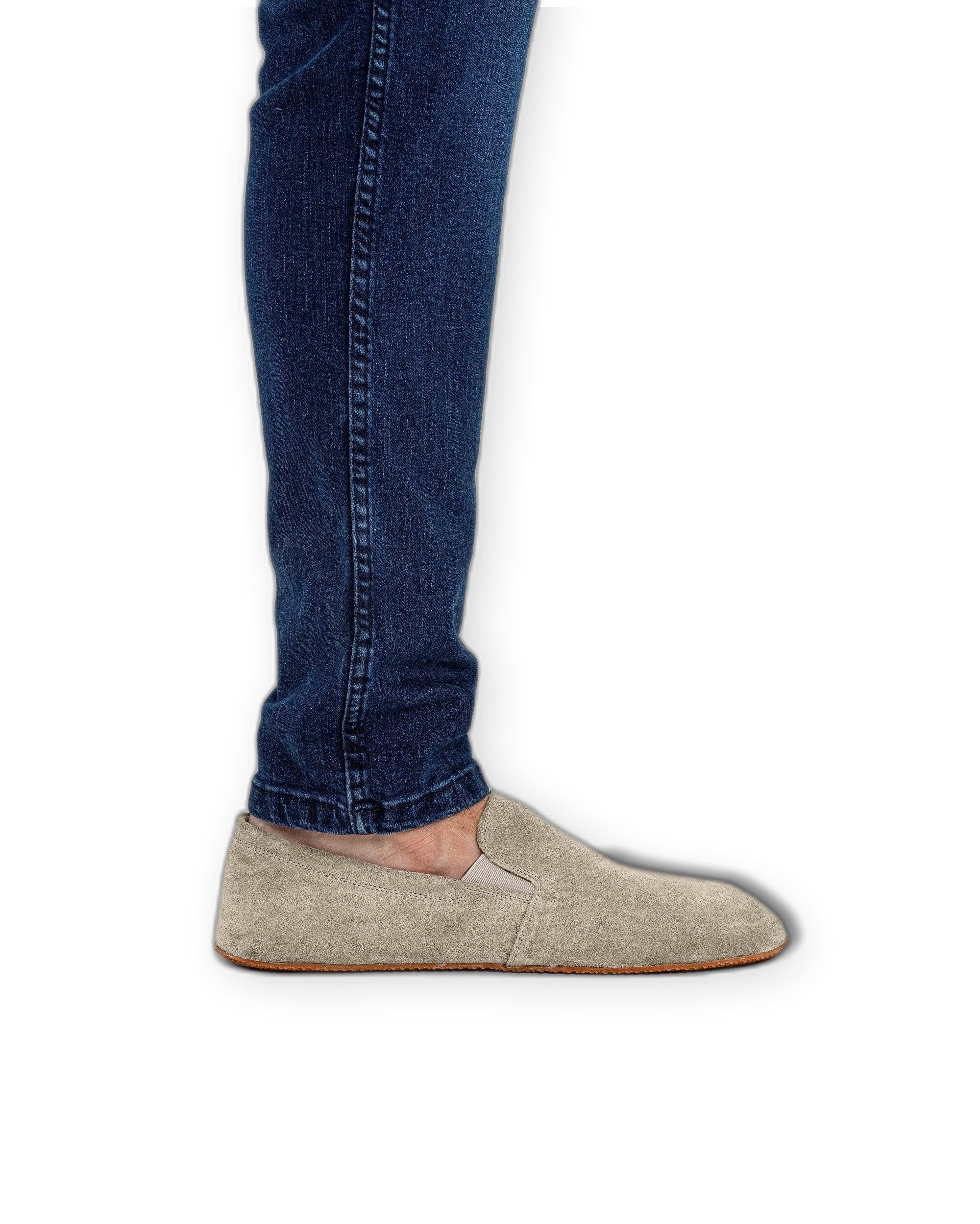Pair Cream Suede Barefoot Shoes - Barefoot Wide Toe Calf Leather | Bespoky