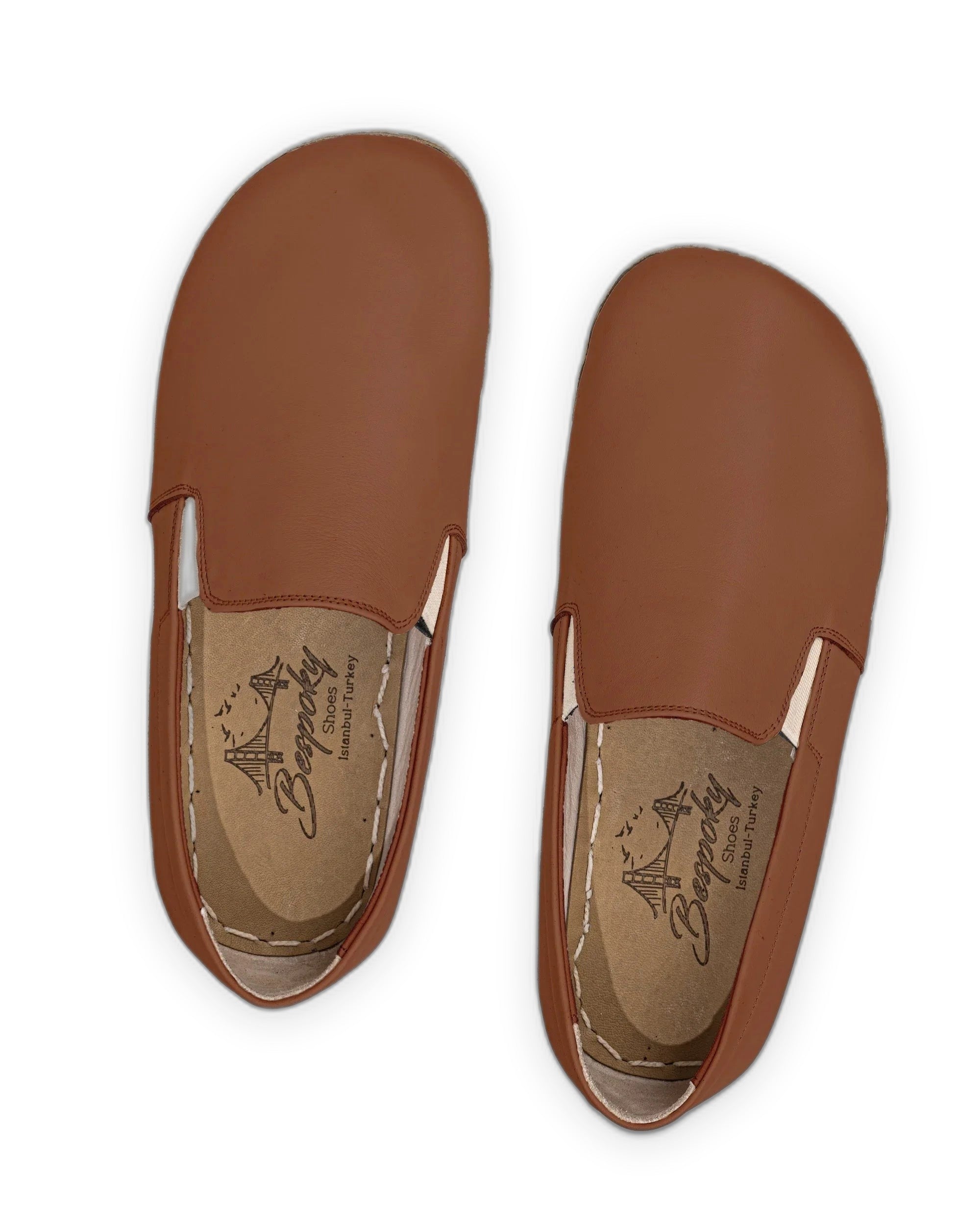 Detail Dark Brown Barefoot Shoes - Handcrafted Calf Leather Turkey | Bespoky