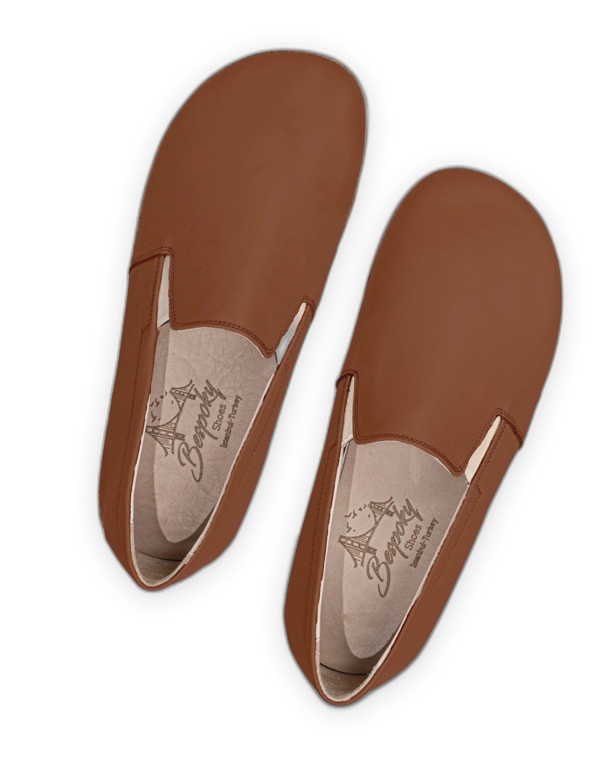 Pair Dark Brown Barefoot Shoes - Barefoot Wide Toe Calf Leather | Bespoky