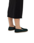Detail Dark Green Barefoot Shoes - Handcrafted Calf Leather Turkey | Bespoky