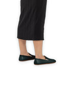 Pair Dark Green Barefoot Shoes - Barefoot Wide Toe Calf Leather | Bespoky