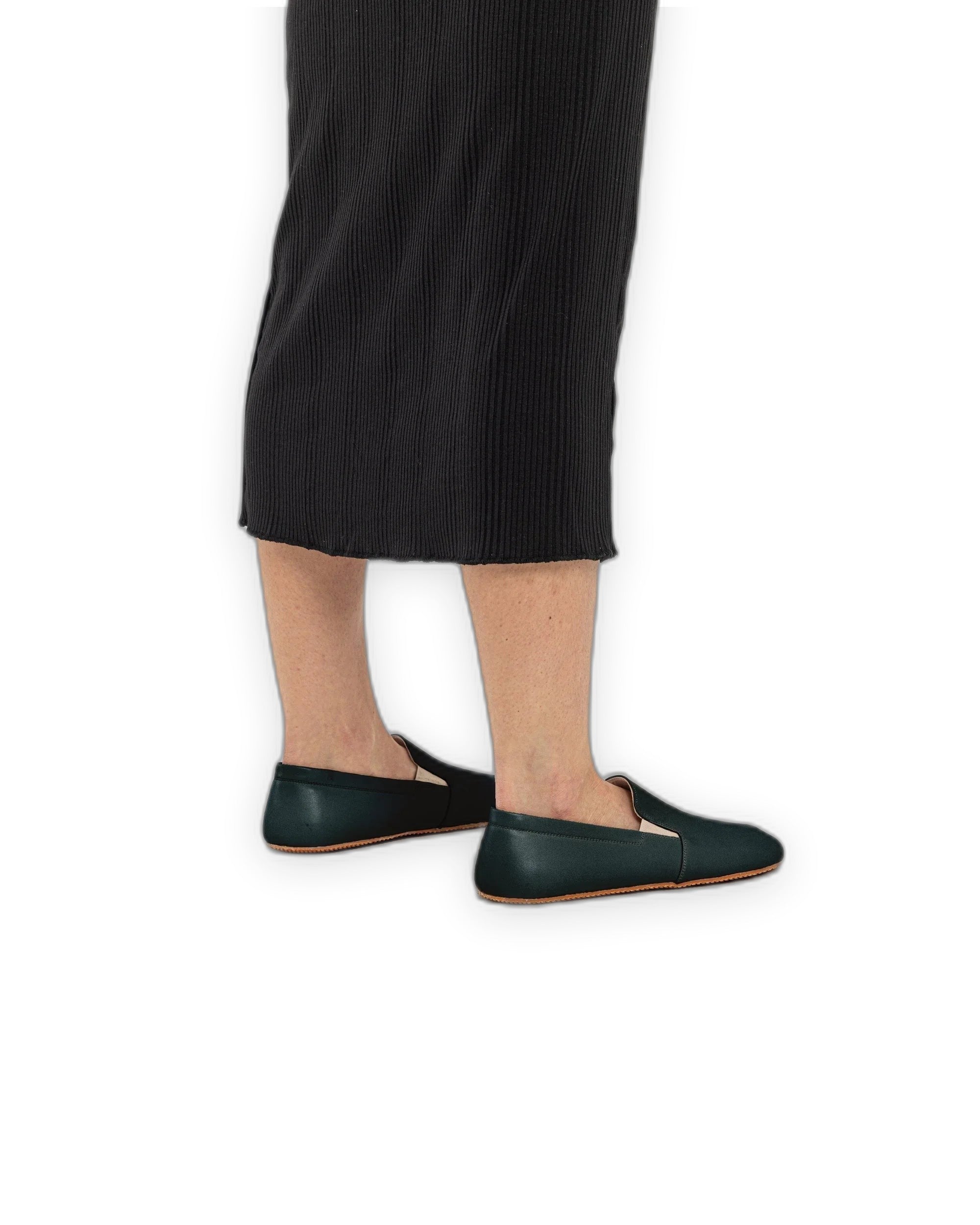 Pair Dark Green Barefoot Shoes - Barefoot Wide Toe Calf Leather | Bespoky