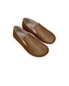 Men's Dark Tan Barefoot Shoes - Handcrafted Calf Leather Wide Toe Box | Bespoky
