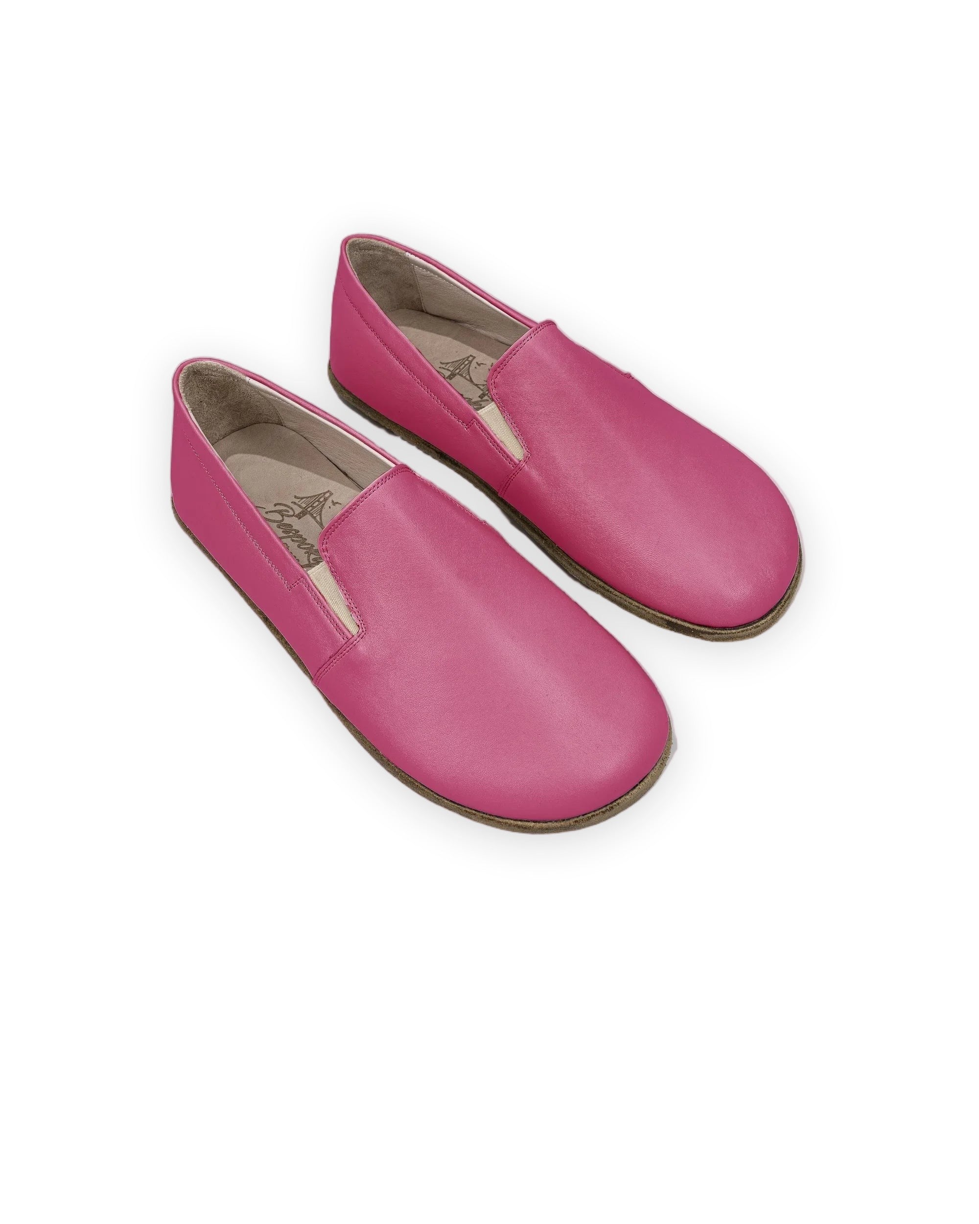 Men's Fuchsia Barefoot Shoes - Handcrafted Calf Leather Wide Toe Box | Bespoky