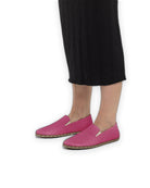 Top view Fuchsia Barefoot Shoes - Handcrafted Calf Leather | Bespoky
