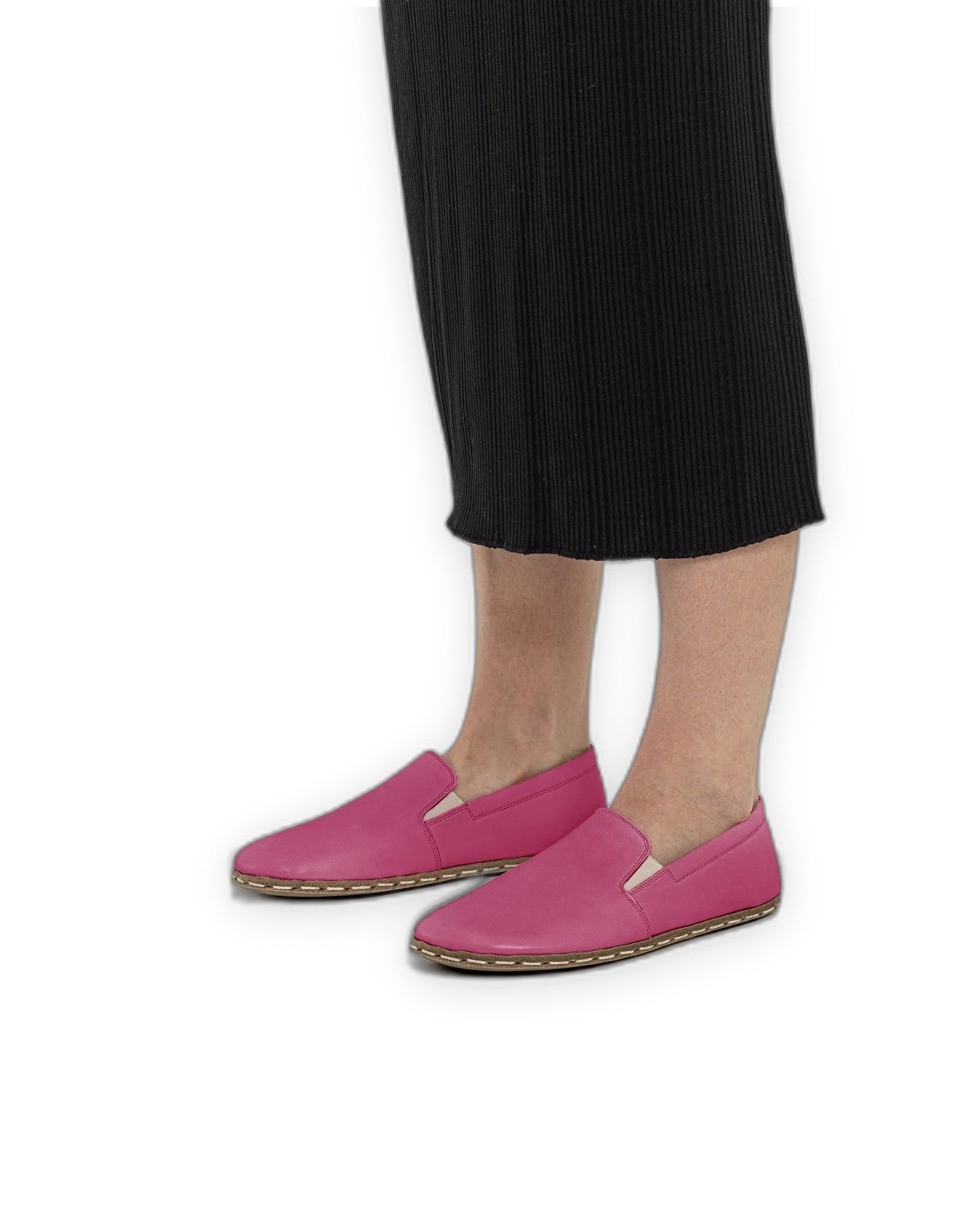 Top view Fuchsia Barefoot Shoes - Handcrafted Calf Leather | Bespoky