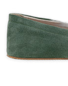 Side view Green Suede Barefoot Shoes - Calf Leather Zero Drop | Bespoky
