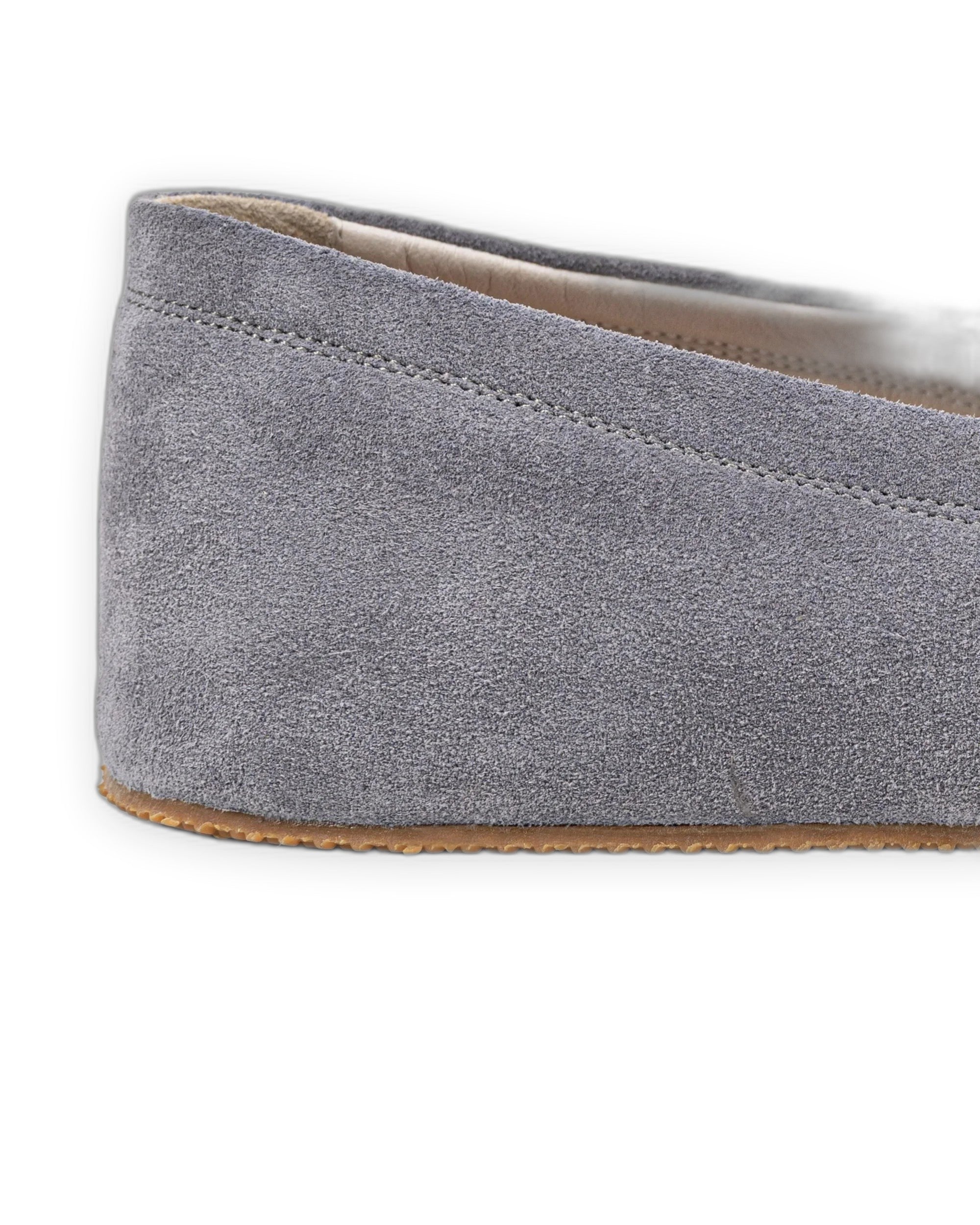 Side view Grey Suede Barefoot Shoes - Calf Leather Zero Drop | Bespoky