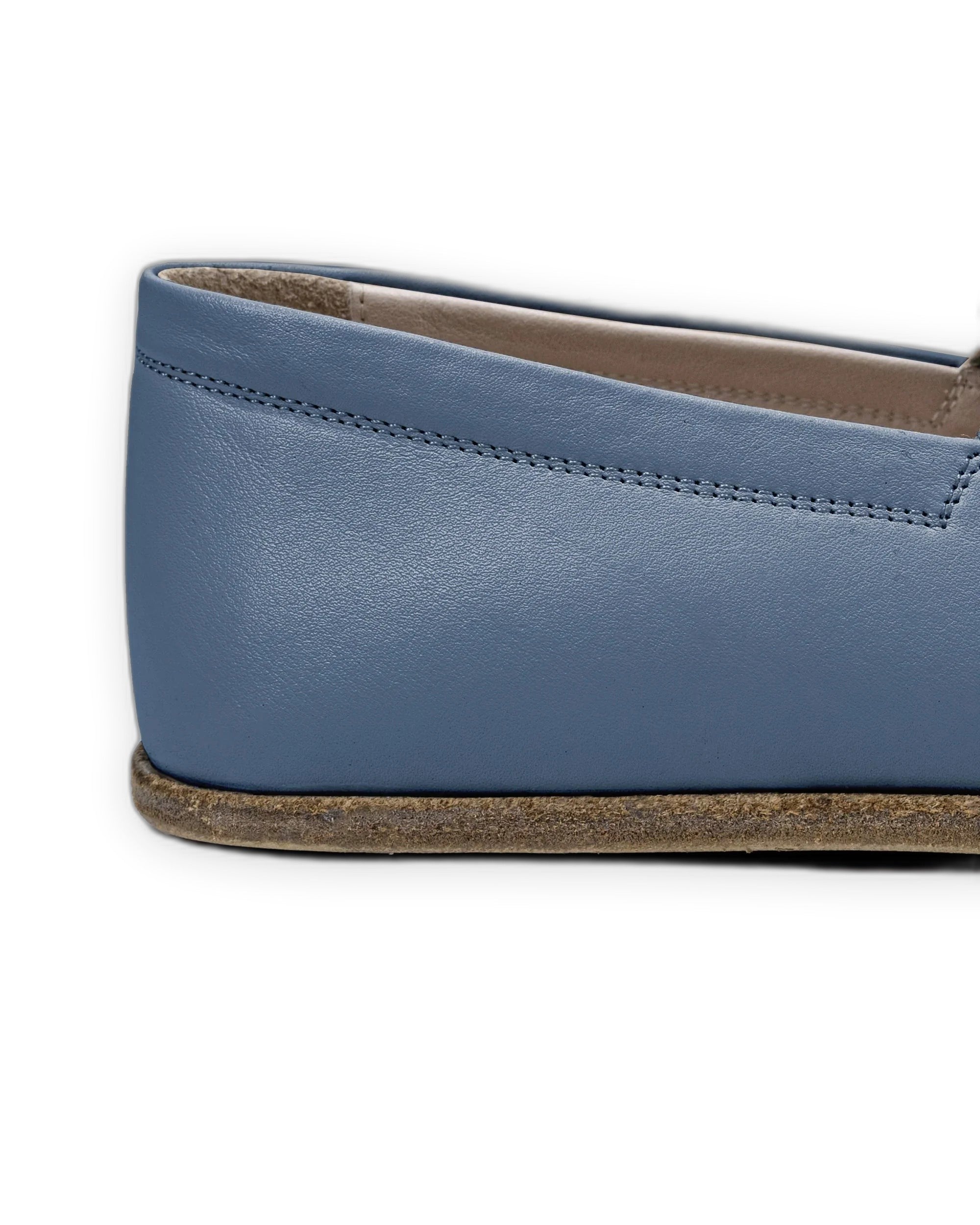 Top view Jean Blue Barefoot Shoes - Handcrafted Calf Leather | Bespoky