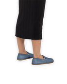 Detail Jean Blue Barefoot Shoes - Handcrafted Calf Leather Turkey | Bespoky