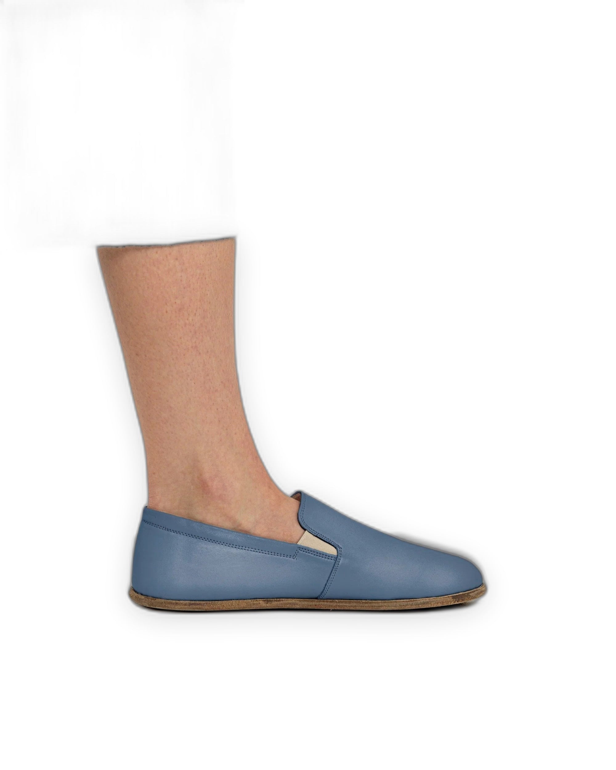 Back view Jean Blue Barefoot Shoes - Calf Leather Handcrafted | Bespoky