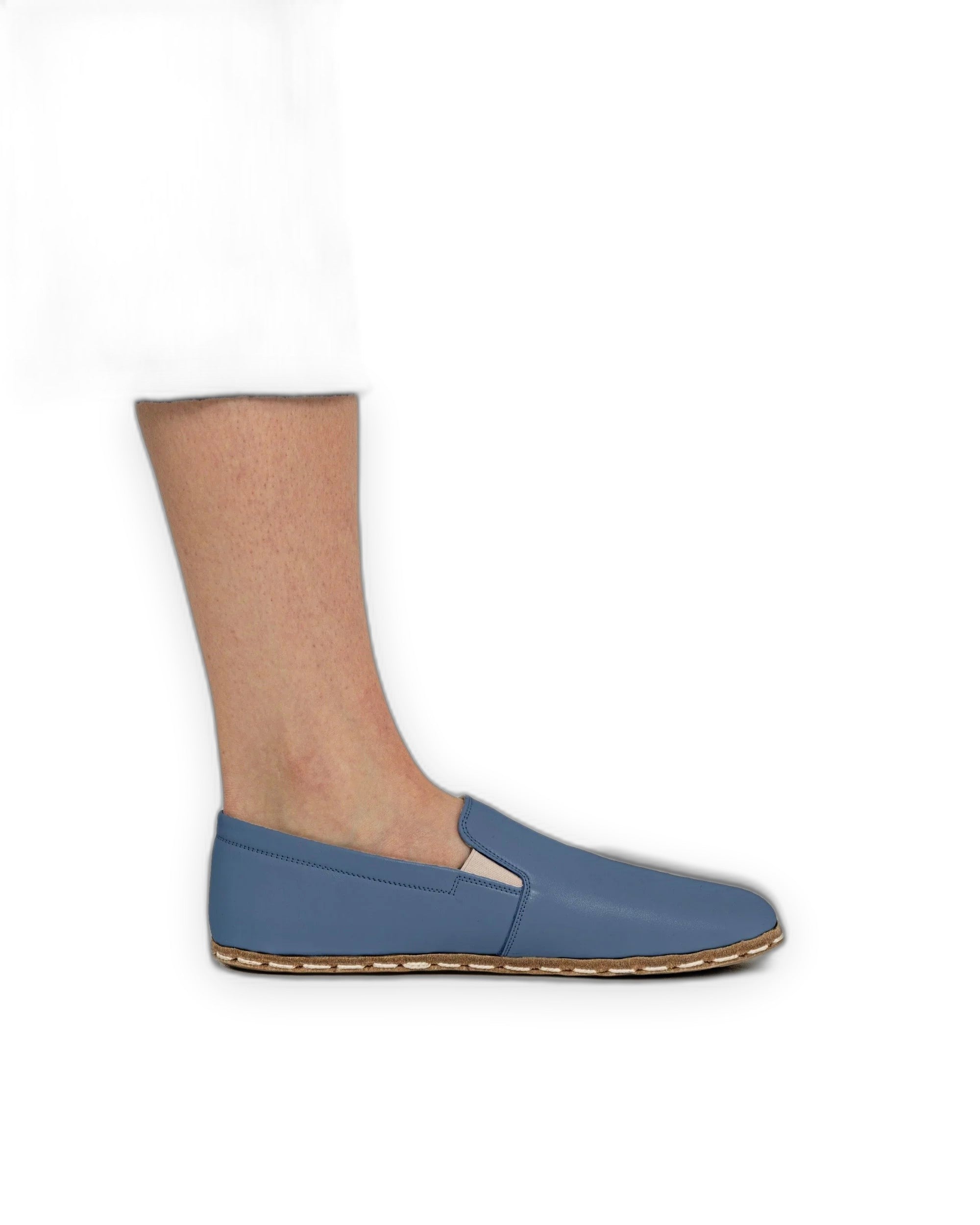 Back view Jean Blue Barefoot Shoes - Calf Leather Handcrafted | Bespoky