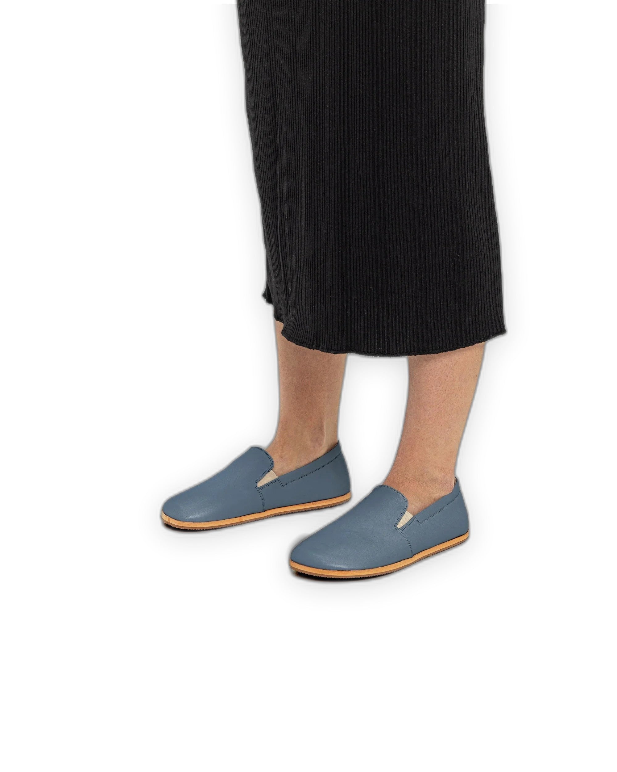 Top view Jean Blue Barefoot Shoes - Handcrafted Calf Leather | Bespoky