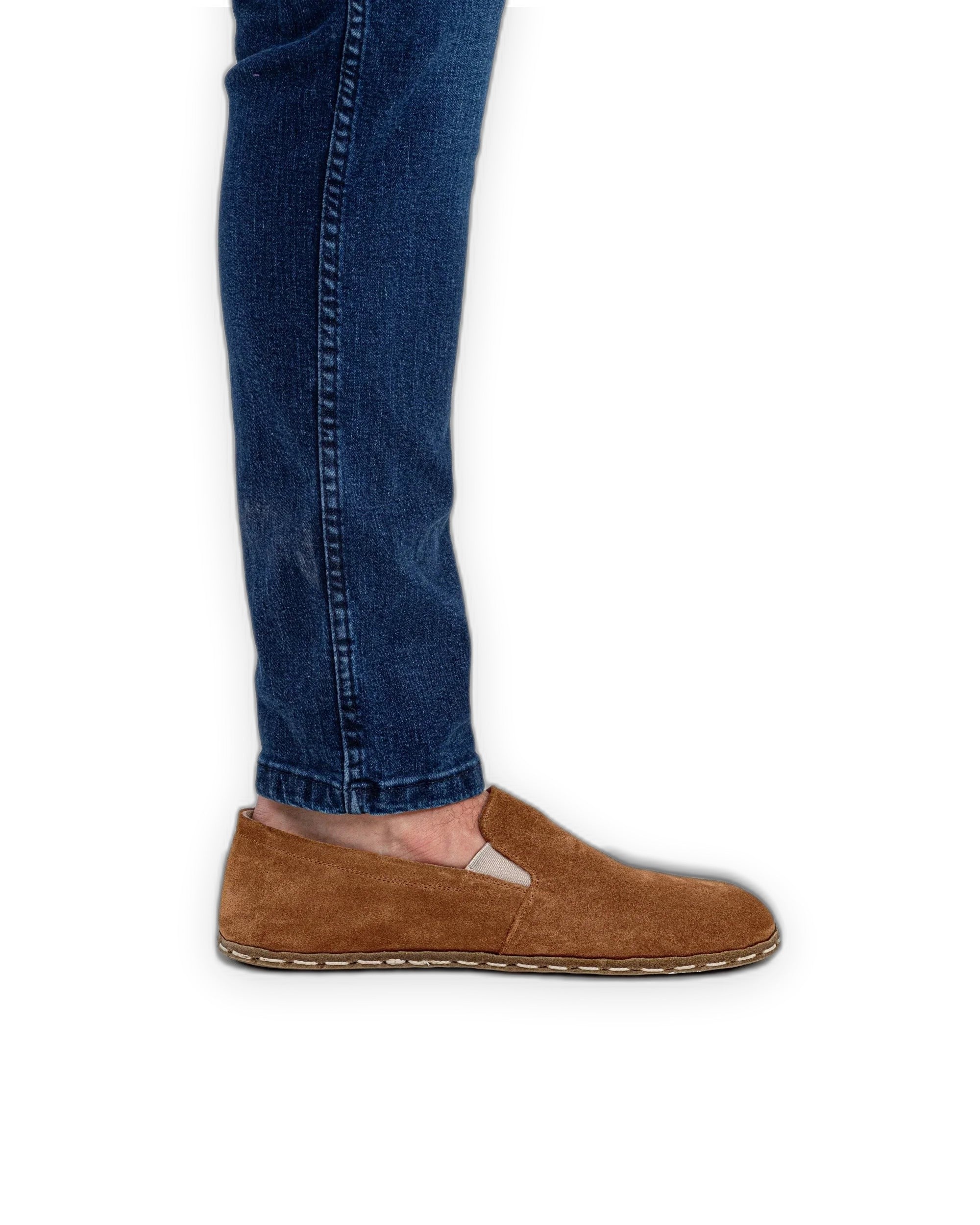 Detail Suede Barefoot Shoes - Handcrafted Calf Leather Turkey | Bespoky