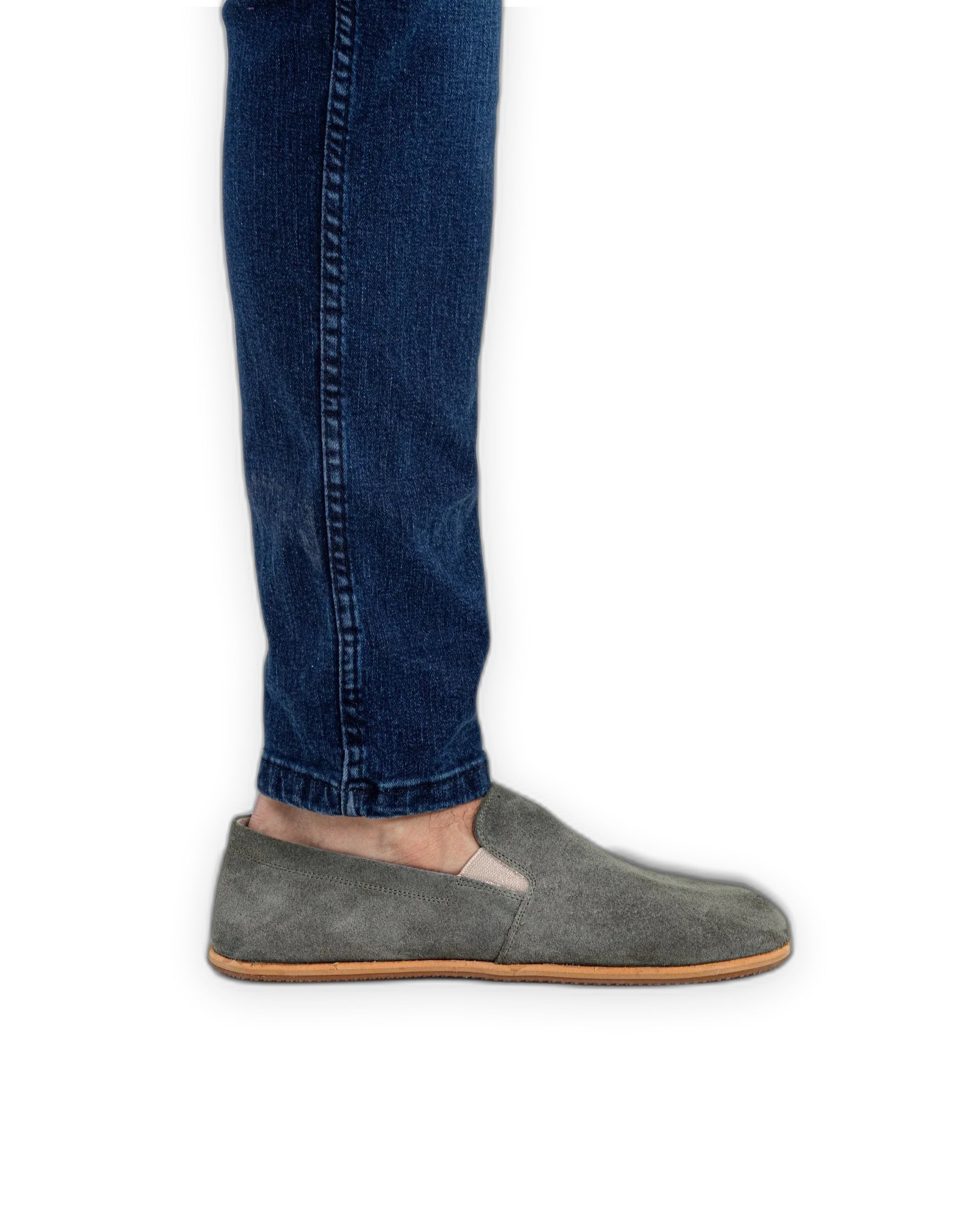 Back view Suede Barefoot Shoes - Calf Leather Handcrafted | Bespoky