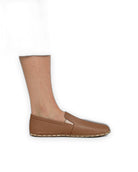 Pair Tan Barefoot Shoes - Barefoot Wide Toe Calf Leather | Bespoky