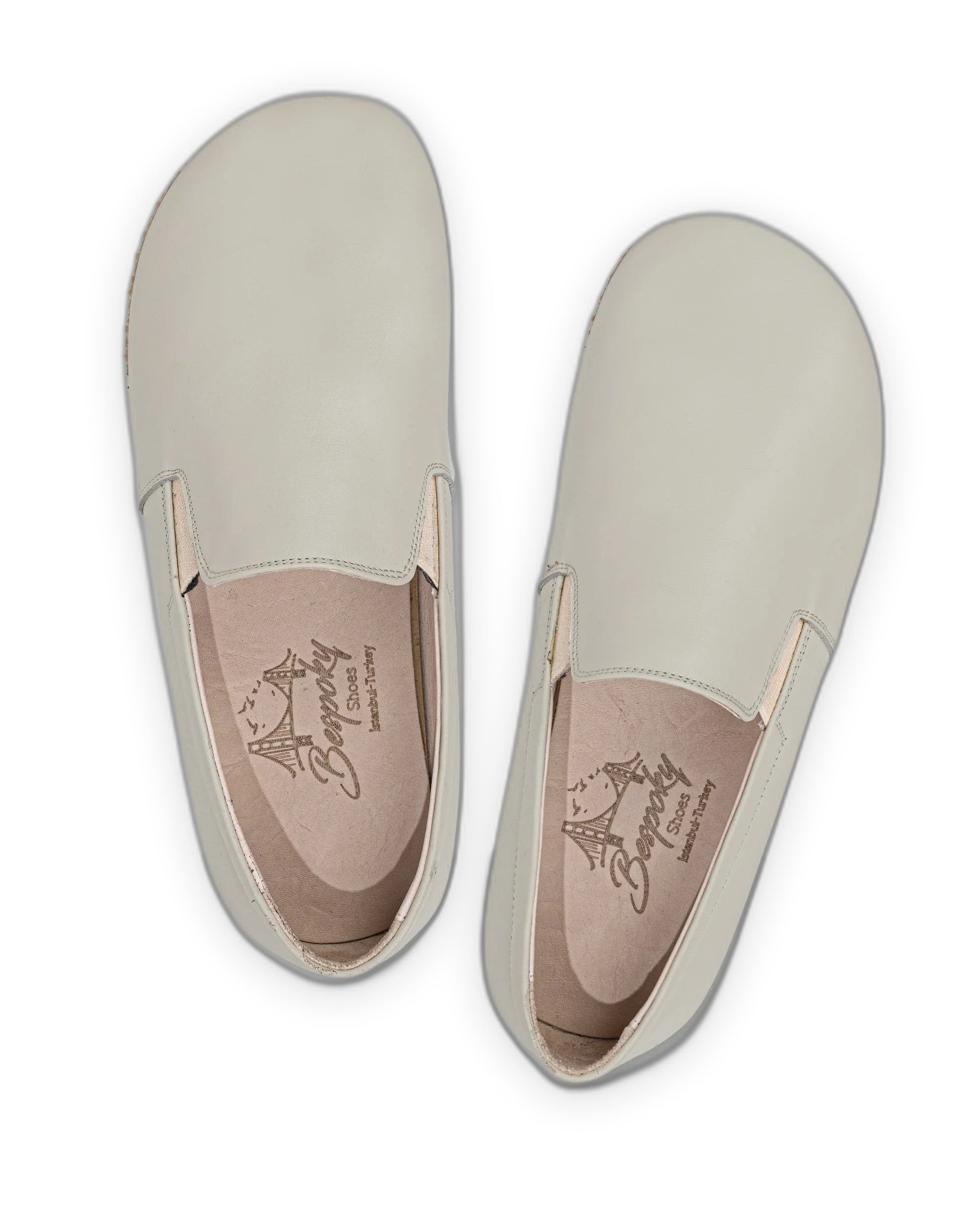 Detail Lucas Beige Barefoot Shoes - Handcrafted Calf Leather Turkey | Bespoky