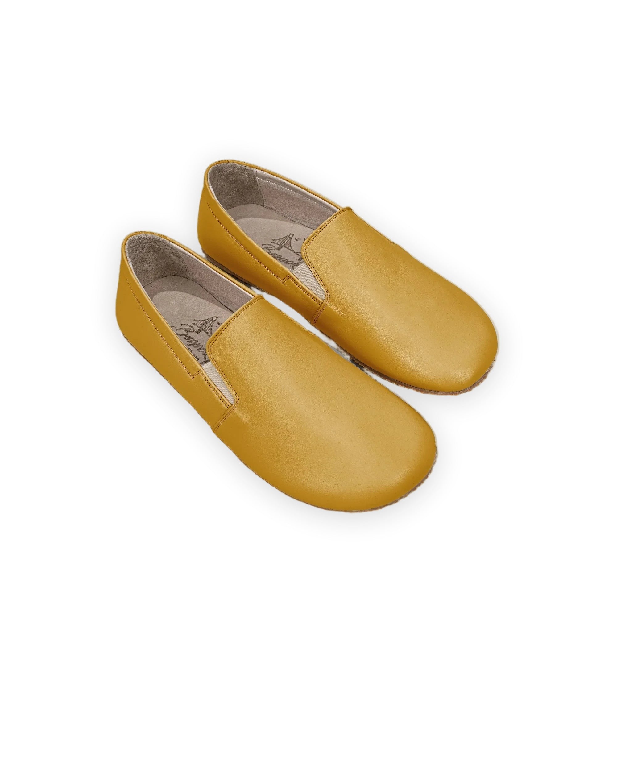 Men's Mustard Barefoot Shoes - Handcrafted Calf Leather Wide Toe Box | Bespoky