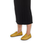 Top view Mustard Barefoot Shoes - Handcrafted Calf Leather | Bespoky