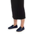 Top view Navy Blue Barefoot Shoes - Handcrafted Calf Leather | Bespoky
