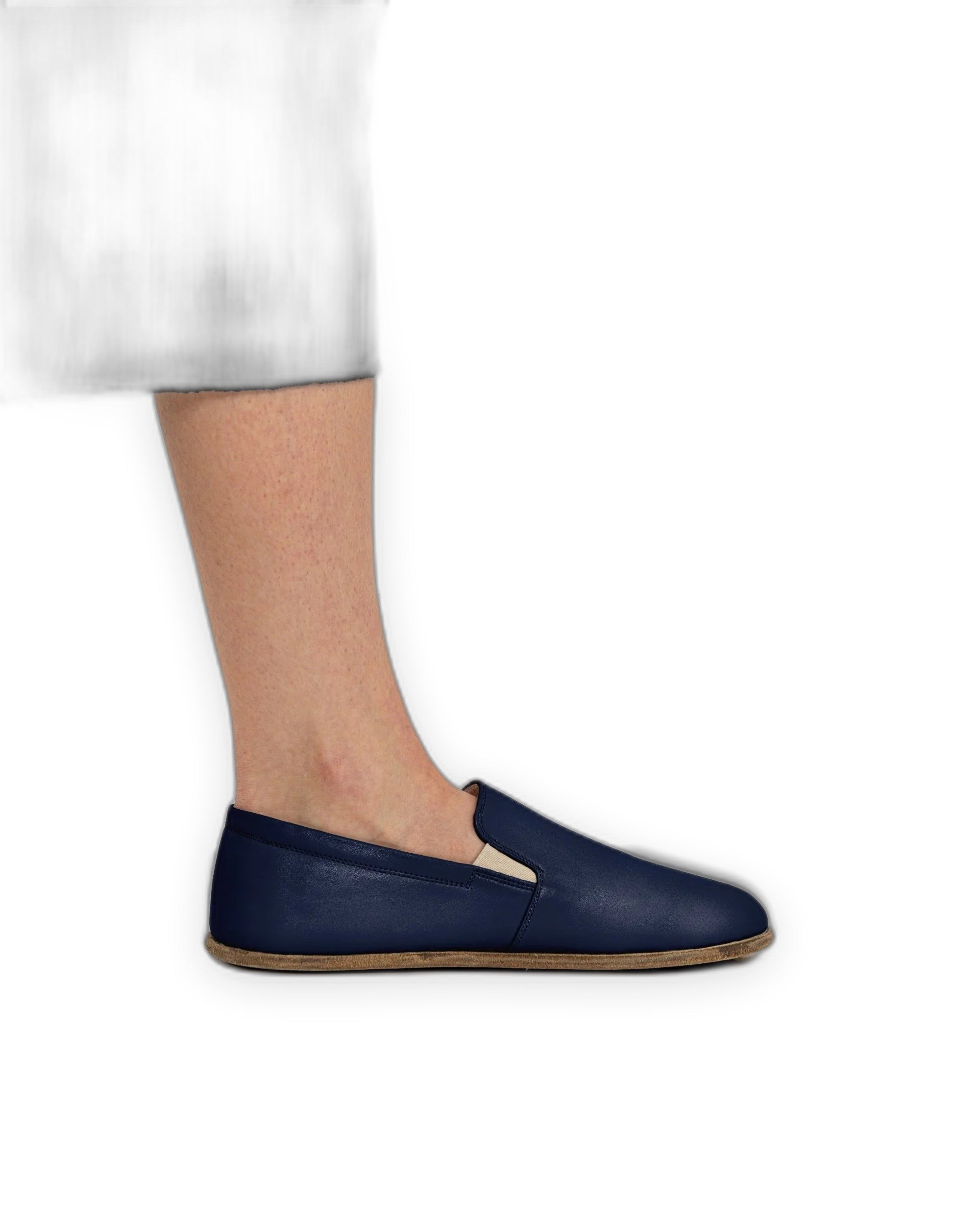 Pair Navy Blue Barefoot Shoes - Barefoot Wide Toe Calf Leather | Bespoky