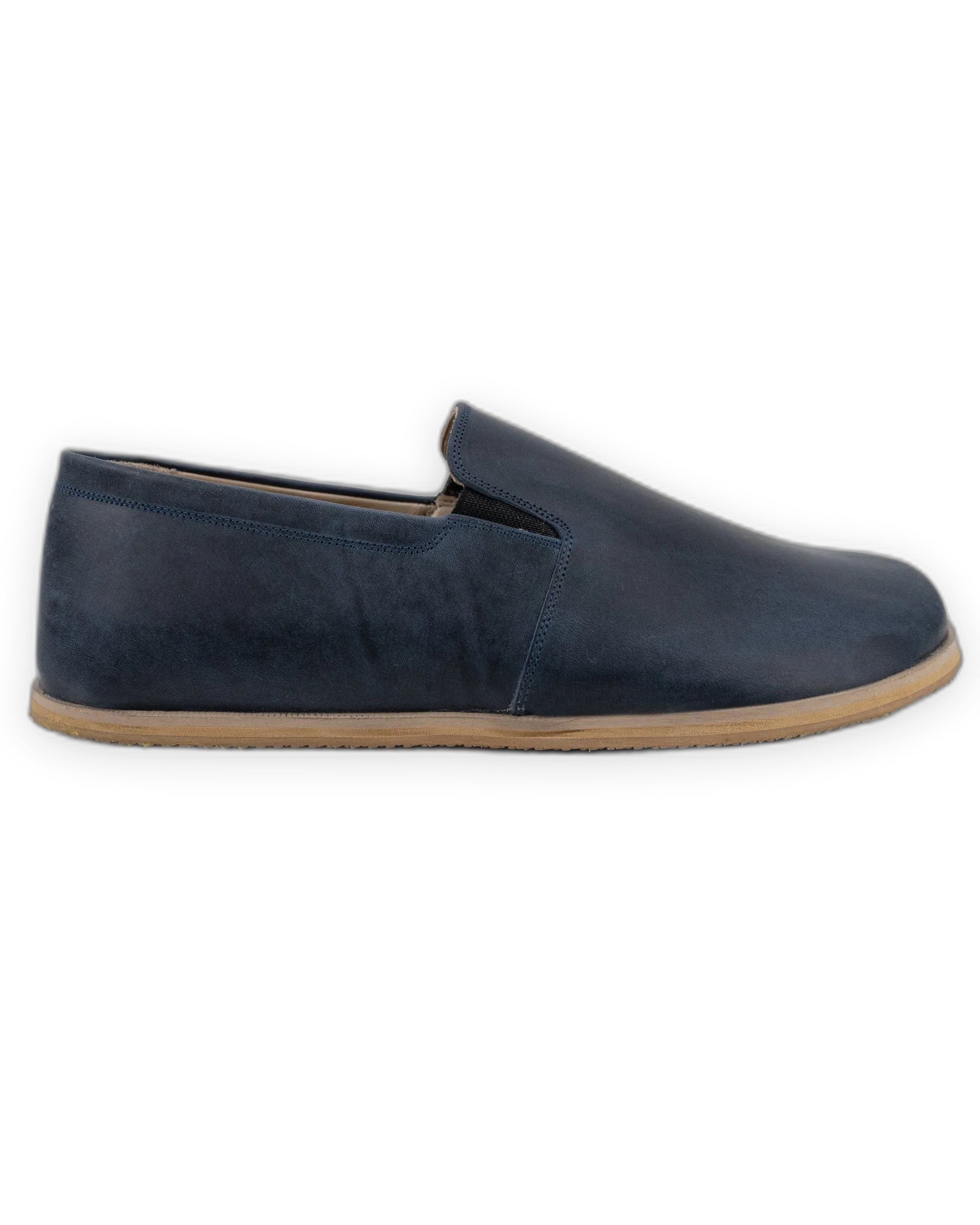 Top view Navy Barefoot Shoes - Handcrafted Calf Leather | Bespoky