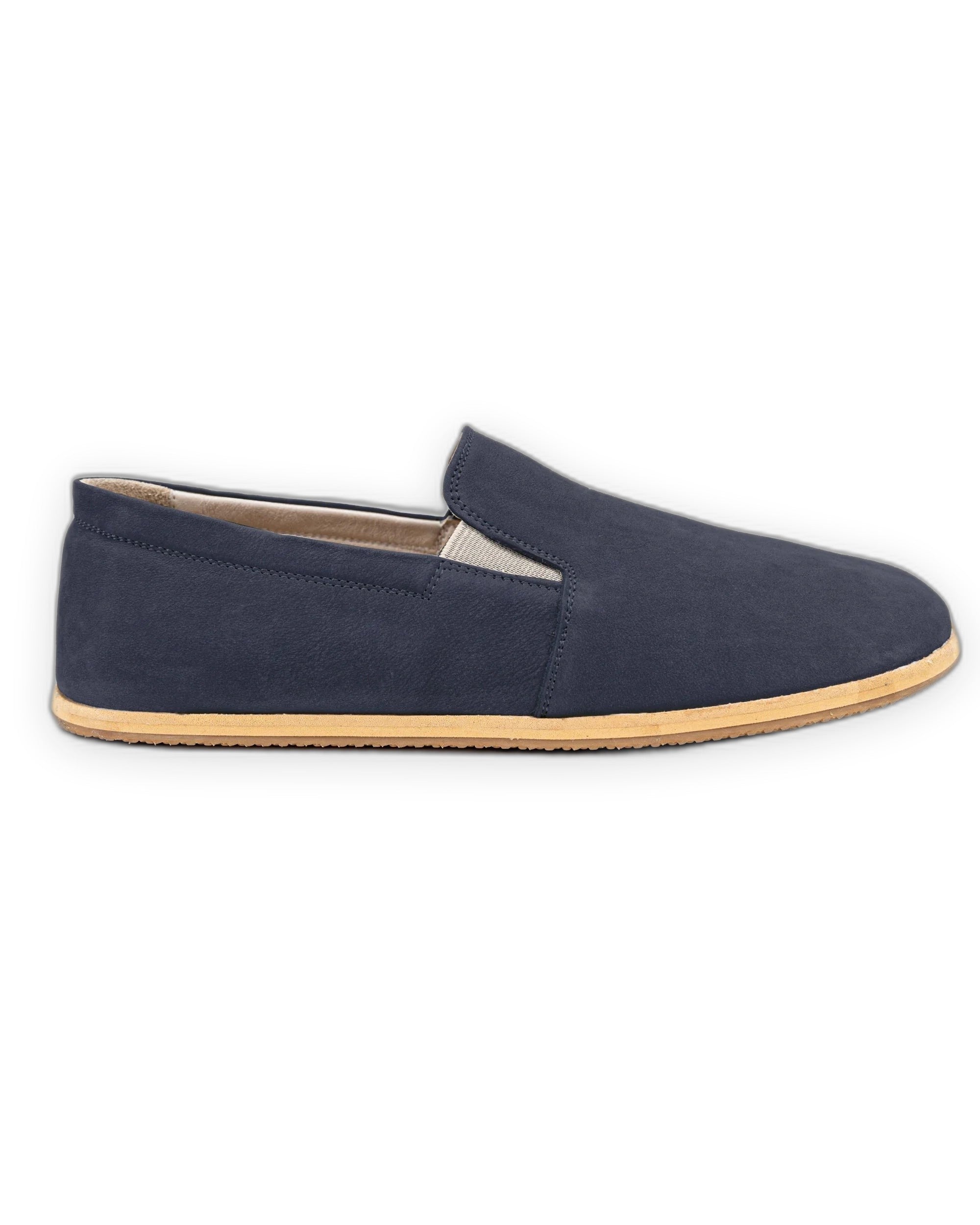 Top view Navy Nubuck Barefoot Shoes - Handcrafted Calf Leather | Bespoky