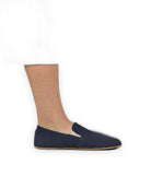 Close-up calf leather - Navy Nubuck Barefoot Shoes Detail | Bespoky