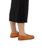 Detail Orange Barefoot Shoes - Handcrafted Calf Leather Turkey | Bespoky
