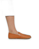 Back view Orange Barefoot Shoes - Calf Leather Handcrafted | Bespoky