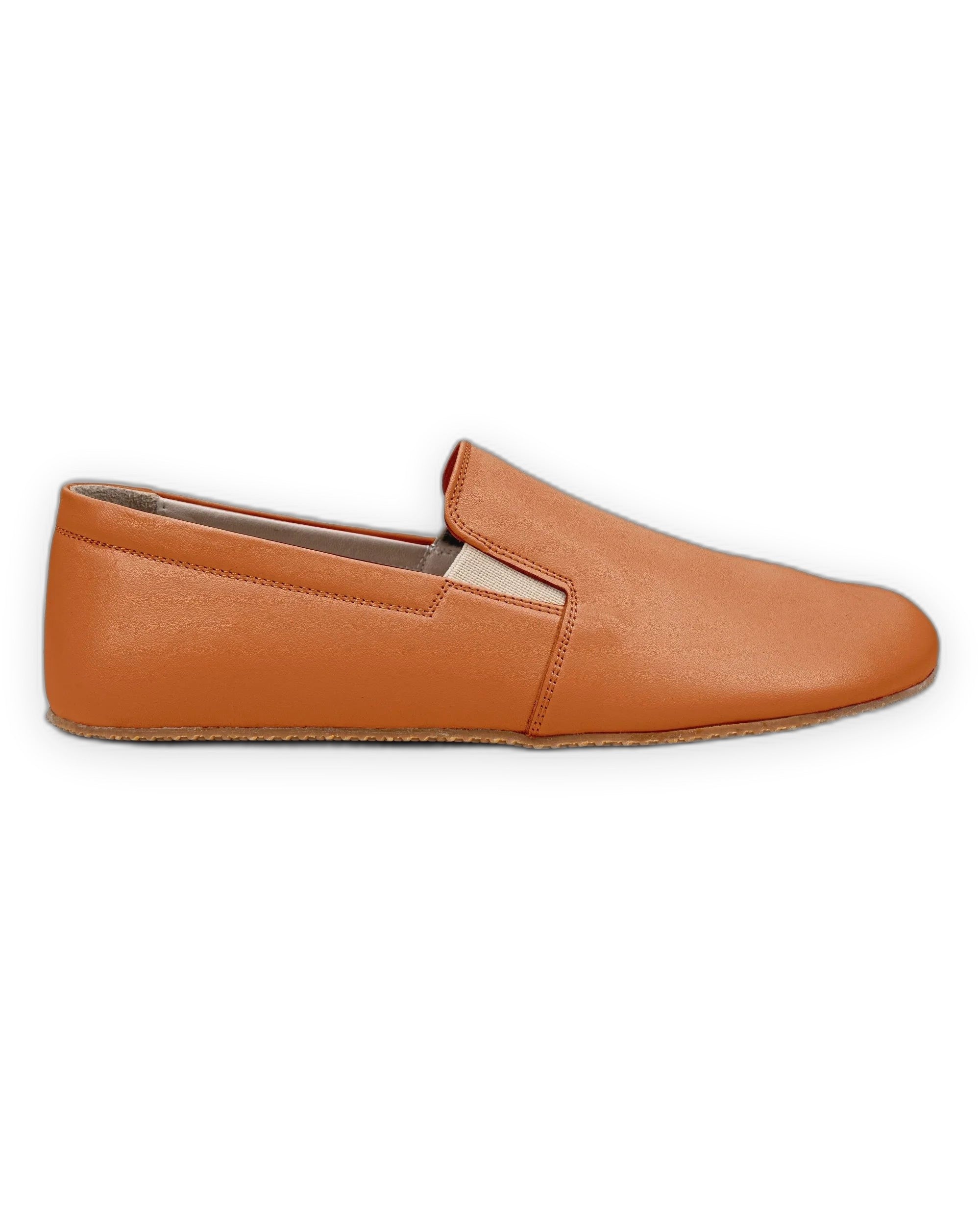 Detail Orange Barefoot Shoes - Handcrafted Calf Leather Turkey | Bespoky