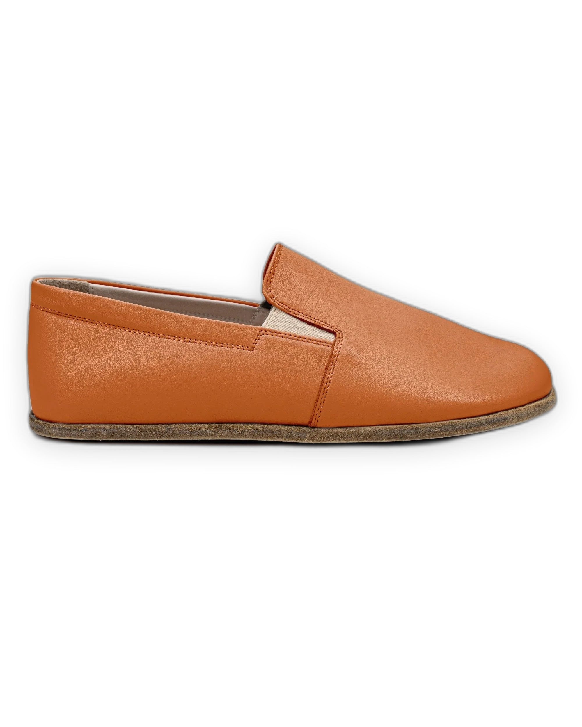 Pair Orange Barefoot Shoes - Barefoot Wide Toe Calf Leather | Bespoky