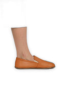 Close-up calf leather - Orange Barefoot Shoes Detail | Bespoky