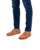 Top view Orange Suede Barefoot Shoes - Handcrafted Calf Leather | Bespoky