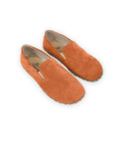 Men's Orange Suede Barefoot Shoes - Handcrafted Calf Leather Wide Toe Box | Bespoky