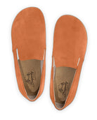 Side view Orange Suede Barefoot Shoes - Calf Leather Zero Drop | Bespoky