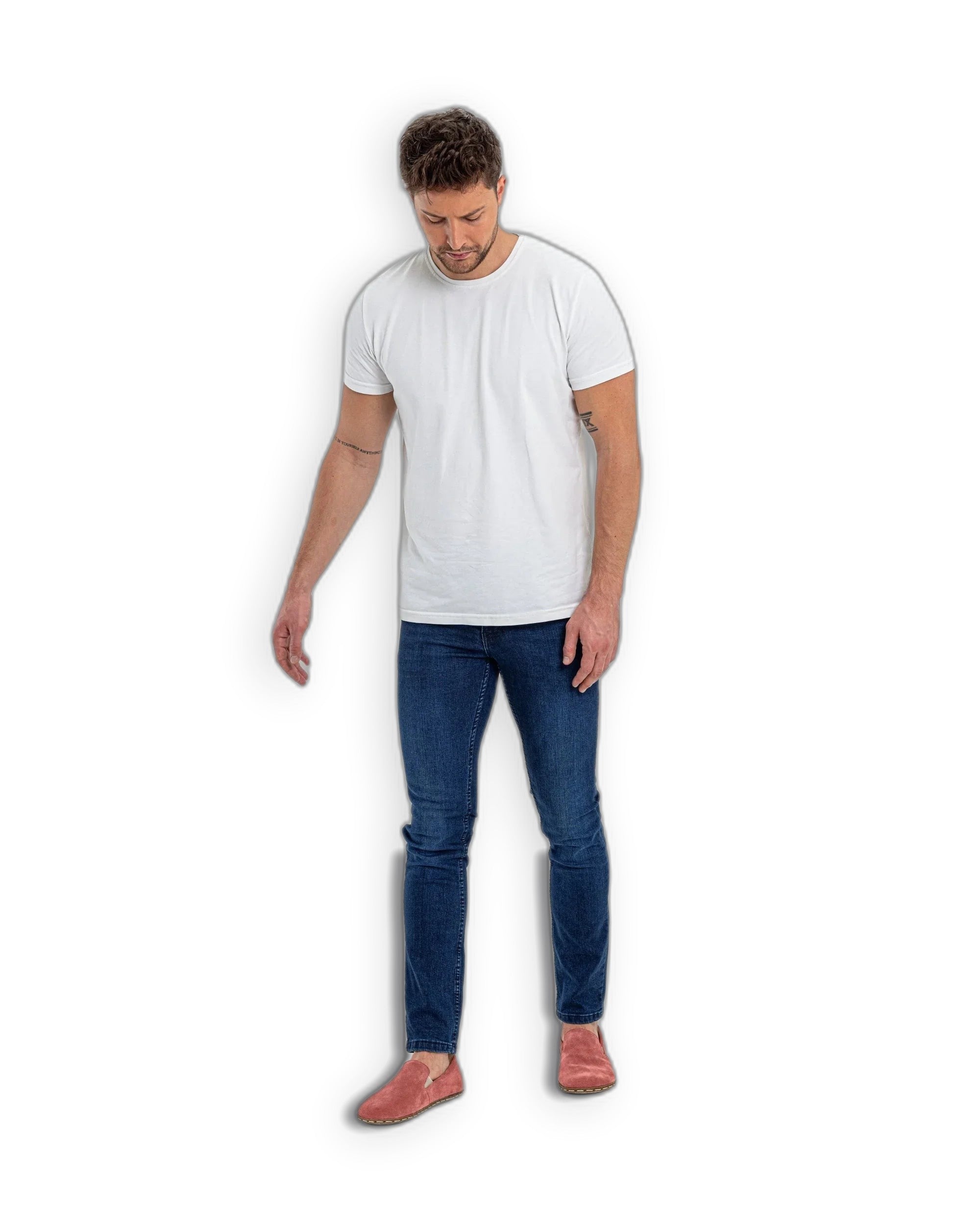 Pair Pink Suede Barefoot Shoes - Barefoot Wide Toe Calf Leather | Bespoky