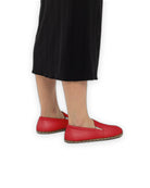 Detail Red Barefoot Shoes - Handcrafted Calf Leather Turkey | Bespoky