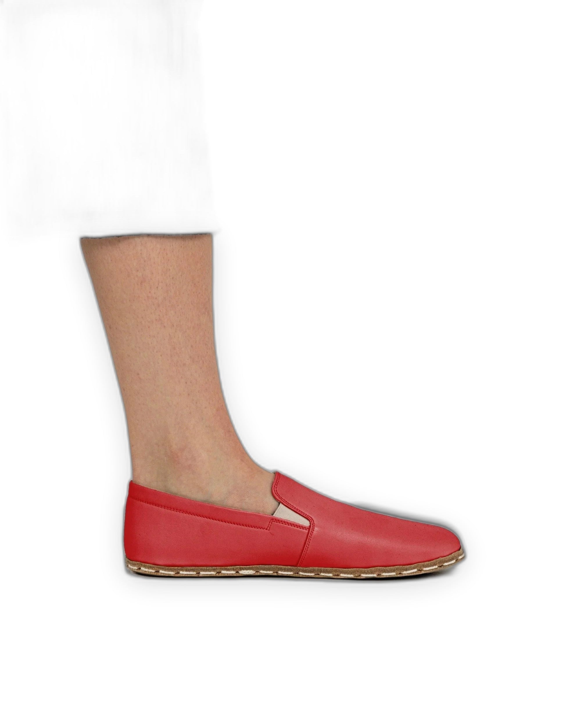 Pair Red Barefoot Shoes - Barefoot Wide Toe Calf Leather | Bespoky