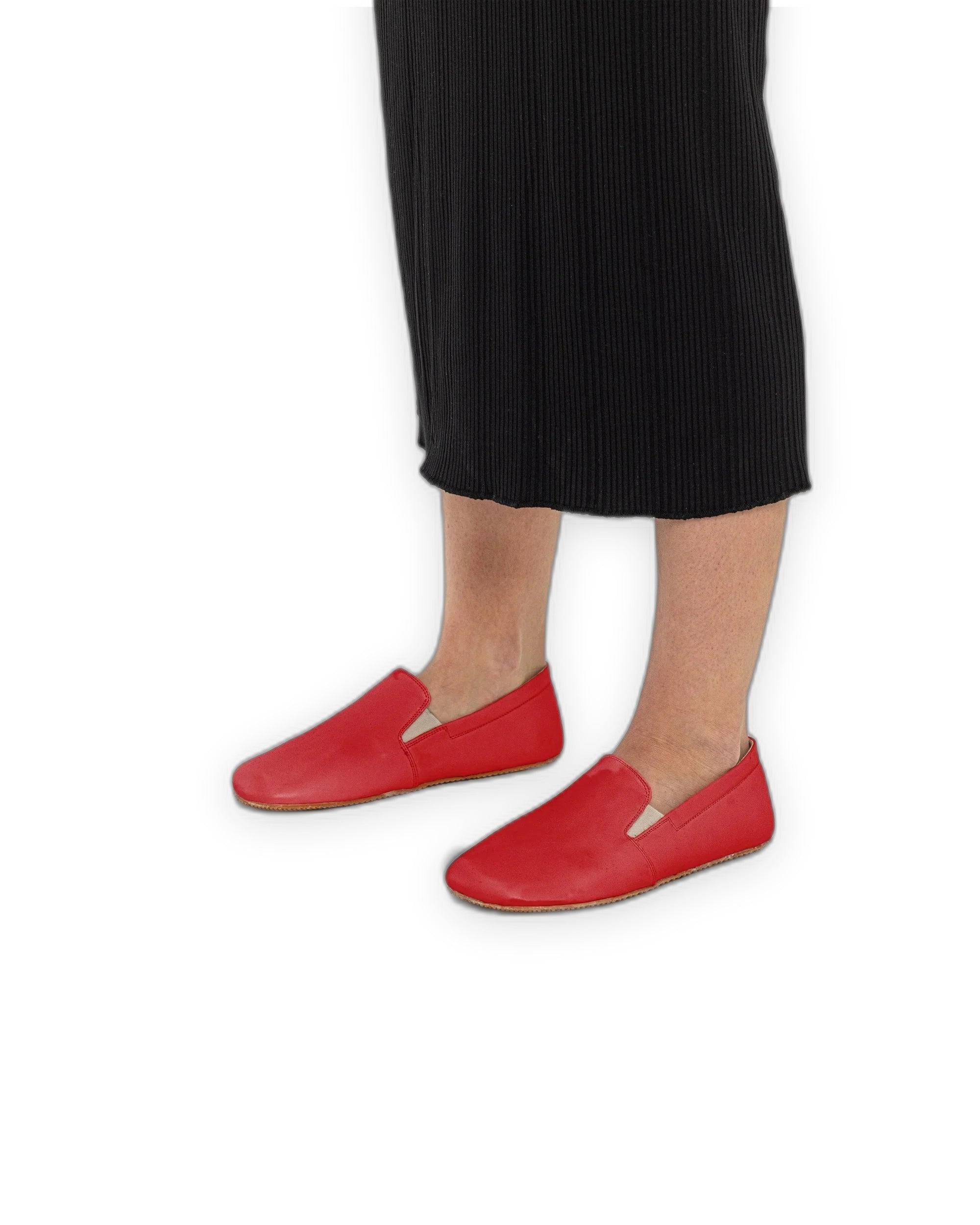 Detail Red Barefoot Shoes - Handcrafted Calf Leather Turkey | Bespoky